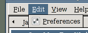 The Edit menu in the calendar window.