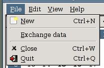 The File menu in the calendar window.