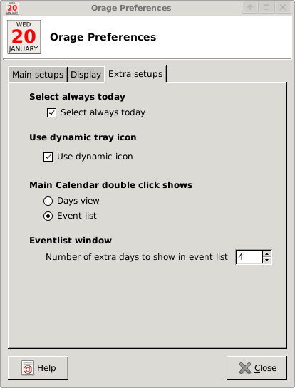 The preferences extra tab.